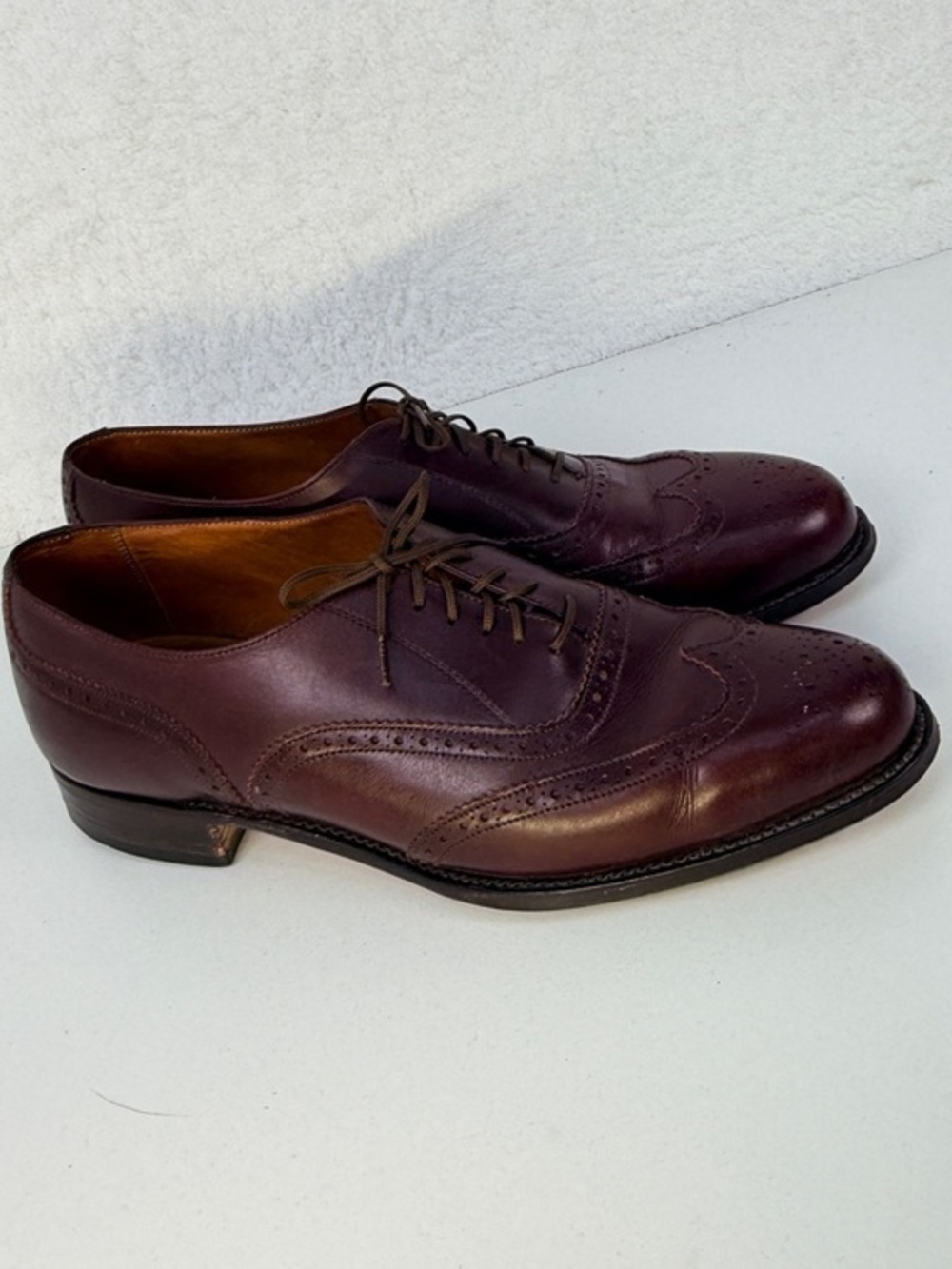 Grenson Brown Leather Wingtip Oxford Dress Shoes Mens 10 D Made England